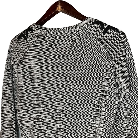 Maison Scotch Embroidered Textured Black and White Pullover Crewneck XS - Picture 6 of 12